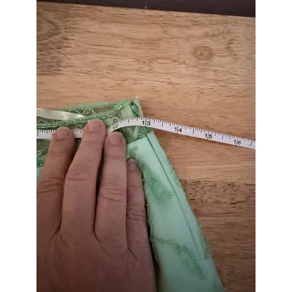 Precious Formals Mint Green Beaded 2 Piece Dress Lace Up Back Size 4 Y2K whimsi - Picture 14 of 16